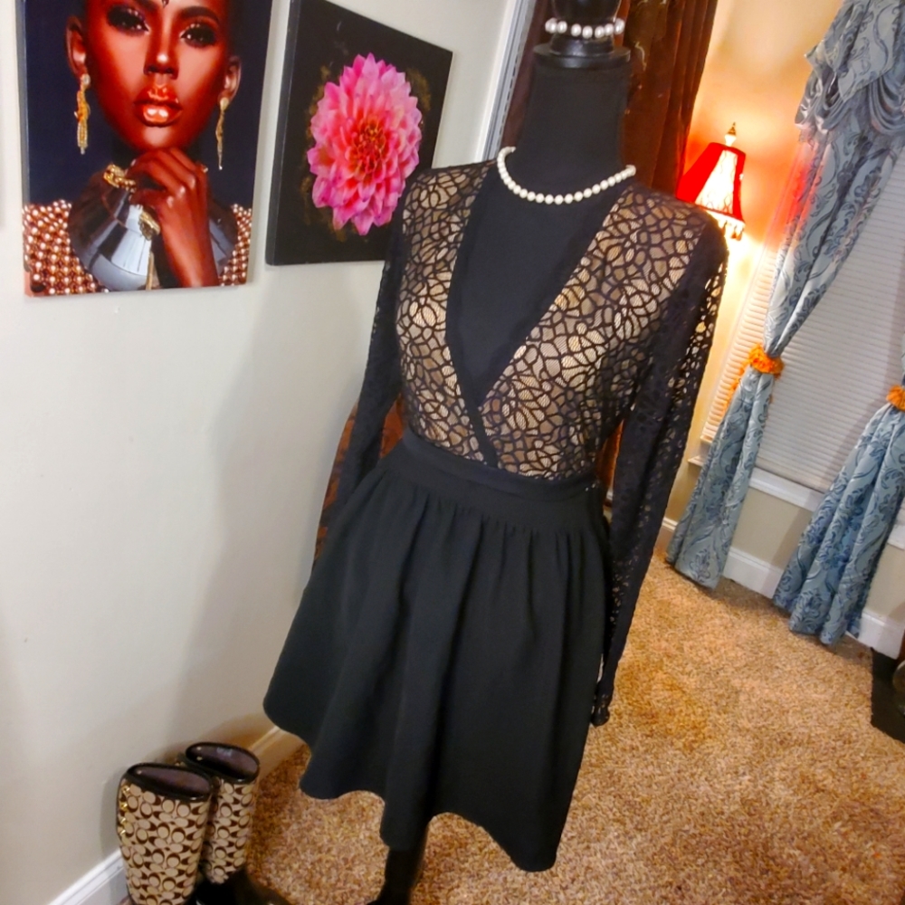 Goodtime Lace & Coffee Dress